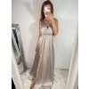 Šaty dlouhé společenské plesové na ramínka dámské (S/M ONE SIZE) ITALSKÁ MÓDA IMM22Ls25402/DR (Velikost S/M/L, Barva červená)
