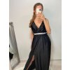 Šaty dlouhé společenské plesové na ramínka dámské (S/M ONE SIZE) ITALSKÁ MÓDA IMM22Ls25402/DR (Velikost S/M/L, Barva červená)