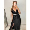 Šaty dlouhé společenské plesové na ramínka dámské (S/M ONE SIZE) ITALSKÁ MÓDA IMM22Ls25402/DR (Velikost S/M/L, Barva červená)