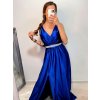 Šaty dlouhé společenské plesové na ramínka dámské (S/M ONE SIZE) ITALSKÁ MÓDA IMM22Ls25402/DR (Velikost S/M/L, Barva červená)