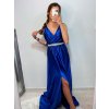 Šaty dlouhé společenské plesové na ramínka dámské (S/M ONE SIZE) ITALSKÁ MÓDA IMM22Ls25402/DR (Velikost S/M/L, Barva červená)