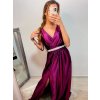 Šaty dlouhé společenské plesové na ramínka dámské (S/M ONE SIZE) ITALSKÁ MÓDA IMM22Ls25402/DR (Velikost S/M/L, Barva červená)