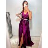 Šaty dlouhé společenské plesové na ramínka dámské (S/M ONE SIZE) ITALSKÁ MÓDA IMM22Ls25402/DR (Velikost S/M/L, Barva červená)