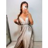 Šaty dlouhé společenské plesové na ramínka dámské (S/M ONE SIZE) ITALSKÁ MÓDA IMM22Ls25402/DR (Velikost S/M/L, Barva červená)