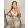 Šaty dlouhé společenské plesové na ramínka dámské (S/M ONE SIZE) ITALSKÁ MÓDA IMM22Ls25402/DR (Velikost S/M/L, Barva červená)