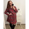 Šaty dlouhý rukáv dámské nadrozměr vánoční (XL/2XL ONE SIZE) ITALSKÁ MÓDA IMWQ22ELISA-1/DR (Velikost XL/2XL, Barva červená)