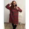 Šaty dlouhý rukáv dámské nadrozměr vánoční (XL/2XL ONE SIZE) ITALSKÁ MÓDA IMWQ22ELISA-1/DR (Velikost XL/2XL, Barva červená)