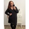 Šaty dlouhý rukáv dámské nadrozměr (2XL/3XL/4XL ONE SIZE) ITALSKÁ MÓDA IMWQ22ANNA-3/DR (Velikost 2XL/3XL, Barva Černá)