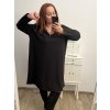 Šaty dlouhý rukáv dámské nadrozměr (2XL/3XL/4XL ONE SIZE) ITALSKÁ MÓDA IMWQ22ANNA-3/DR (Velikost 2XL/3XL, Barva Černá)