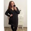 Šaty dlouhý rukáv dámské nadrozměr (2XL/3XL/4XL ONE SIZE) ITALSKÁ MÓDA IMWQ22ANNA-3/DR (Velikost 2XL/3XL, Barva Černá)