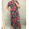 Šaty dlouhé krátký rukáv dámské nadrozměr (2XL-5XL) BEN NEVIS TURECKÁ MÓDA TML203174/DR (Velikost 2XL, Barva růžová)