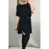 Šaty krátký rukáv oversize dámské nadrozměr s páskem (XL/2XL) ITALSKÁ MÓDA IM421443 (Velikost XL/2XL, Barva zelená khaki)