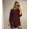 Šaty alá tričko 3/4 dlouhý rukáv (uni L/3XL) ITALSKÁ MODA IM421047/DR (Velikost 2XL/3XL, Barva žlutá hořčicová)