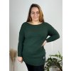 Svetr pletený prodloužený dlouhý rukáv dámské nadrozměr (2XL/3XL ONE SIZE) ITALSKÁ MÓDA IM4212261 (Velikost XL/2XL, Barva Černá)