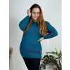 Svetr pletený prodloužený dlouhý rukáv dámské nadrozměr (2XL/3XL ONE SIZE) ITALSKÁ MÓDA IM4212261 (Velikost XL/2XL, Barva Černá)