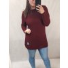 Svetr pletený prodloužený dlouhý rukáv dámské nadrozměr (2XL/3XL ONE SIZE) ITALSKÁ MÓDA IM4212261 (Velikost XL/2XL, Barva Černá)