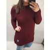 Svetr pletený prodloužený dlouhý rukáv dámské nadrozměr (2XL/3XL ONE SIZE) ITALSKÁ MÓDA IM4212261