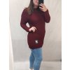 Svetr pletený prodloužený dlouhý rukáv dámské nadrozměr (2XL/3XL ONE SIZE) ITALSKÁ MÓDA IM4212261 (Velikost XL/2XL, Barva Černá)