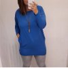Tunika dlouhý rukáv dámské (2XL/3XL ONE SIZE) ITALSKá MóDA IMC21SIRNA/dr (Velikost 2XL/3XL, Barva modrá)
