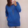 Tunika dlouhý rukáv dámské (2XL/3XL ONE SIZE) ITALSKá MóDA IMC21SIRNA/dr (Velikost 2XL/3XL, Barva modrá)