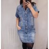 Šaty riflové krátký rukáv dámské nadrozměr (2XL-6XL) GOURD GD22GD8610-LJ/DR