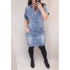 Šaty riflové krátký rukáv dámské nadrozměr (2XL-6XL) GOURD GD22GD8610-LJ/DR