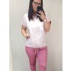 Tunika se zavazováním krátký rukáv dámská nadrozměr (2XL/3XL ONE SIZE) ITALSKÁ MODA IM422420