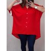 Tunika košilová prodloužená s páskem dlouhý rukáv dámské (XL/2XL/3XL ONE SIZE) ITALSKá MóDA IM322SILVIA/DR