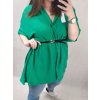 Tunika košilová prodloužená s páskem dlouhý rukáv dámské (XL/2XL/3XL ONE SIZE) ITALSKá MóDA IM322SILVIA/DR
