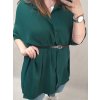 Tunika košilová prodloužená s páskem dlouhý rukáv dámské (XL/2XL/3XL ONE SIZE) ITALSKá MóDA IM322SILVIA/DR