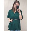 Tunika košilová prodloužená s páskem dlouhý rukáv dámské (XL/2XL/3XL ONE SIZE) ITALSKá MóDA IM322SILVIA/DR