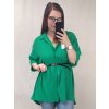 Tunika košilová prodloužená s páskem dlouhý rukáv dámské (XL/2XL/3XL ONE SIZE) ITALSKá MóDA IM322SILVIA/DR