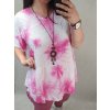 Tunika oversize krátký rukáv s přívěskem dámská nadrozměr (3XL/4XL ONE SIZE) ITALSKá MóDA IM422FABIA/DR