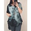 Tunika oversize krátký rukáv s přívěskem dámská nadrozměr (3XL/4XL ONE SIZE) ITALSKá MóDA IM422FABIA/DR (Velikost 3XL/4XL, Barva zelená)