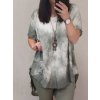 Tunika oversize krátký rukáv s přívěskem dámská nadrozměr (3XL/4XL ONE SIZE) ITALSKá MóDA IM422FABIA/DR (Velikost 3XL/4XL, Barva zelená)