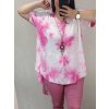 Tunika oversize krátký rukáv s přívěskem dámská nadrozměr (3XL/4XL ONE SIZE) ITALSKá MóDA IM422FABIA/DR (Velikost 3XL/4XL, Barva zelená)