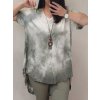 Tunika oversize krátký rukáv s přívěskem dámská nadrozměr (3XL/4XL ONE SIZE) ITALSKá MóDA IM422FABIA/DR (Velikost 3XL/4XL, Barva zelená)