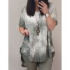 Tunika oversize krátký rukáv s přívěskem dámská nadrozměr (3XL/4XL ONE SIZE) ITALSKá MóDA IM422FABIA/DR
