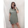Šaty s kapucí dlouhý rukáv dámská nadrozměr (2XL/3XL ONE SIZE) ITALSKá MóDA IM422492LH/DR