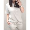 Tunika oversize zavazovací bavlněná krátký rukáv dámská nadrozměr (XL/2XL ONE SIZE) ITALSKá MóDA IM422536/DR (Velikost XL/2XL, Barva béžová)