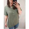 Tunika oversize zavazovací bavlněná krátký rukáv dámská nadrozměr (XL/2XL ONE SIZE) ITALSKá MóDA IM422536/DR (Velikost XL/2XL, Barva béžová)
