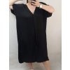 Šaty dlouhé maxi oversize krátký rukáv dámské viskoza nadrozměr (3XL/4XL/5XL ONE SIZE) ITALSKÁ MÓDA IMC22380/DR (Velikost 3XL/4XL, Barva Černá)