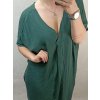 Šaty dlouhé maxi oversize krátký rukáv dámské viskoza nadrozměr (3XL/4XL/5XL ONE SIZE) ITALSKÁ MÓDA IMC22380/DR (Velikost 3XL/4XL, Barva Černá)
