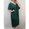 Šaty dlouhé maxi oversize krátký rukáv dámské viskoza nadrozměr (3XL/4XL/5XL ONE SIZE) ITALSKÁ MÓDA IMC22380/DR (Velikost 3XL/4XL, Barva Černá)
