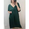 Šaty dlouhé maxi oversize krátký rukáv dámské viskoza nadrozměr (3XL/4XL/5XL ONE SIZE) ITALSKÁ MÓDA IMC22380/DR (Velikost 3XL/4XL, Barva Černá)
