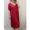 Šaty dlouhé maxi oversize krátký rukáv dámské viskoza nadrozměr (3XL/4XL/5XL ONE SIZE) ITALSKÁ MÓDA IMC22380/DR (Velikost 3XL/4XL, Barva Černá)
