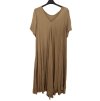 Šaty dlouhé maxi oversize krátký rukáv dámské viskoza nadrozměr (3XL/4XL/5XL ONE SIZE) ITALSKÁ MÓDA IMC22380/DR (Velikost 3XL/4XL, Barva Černá)