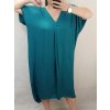 Šaty dlouhé maxi oversize krátký rukáv dámské viskoza nadrozměr (3XL/4XL/5XL ONE SIZE) ITALSKÁ MÓDA IMC22380/DR (Velikost 3XL/4XL, Barva Černá)