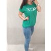 Tunika oversize zavazovací bavlněná krátký rukáv dámská nadrozměr vogue (L/XL/2XL ONE SIZE) ITALSKÁ MÓDA IM722071/DR