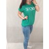 Tunika oversize zavazovací bavlněná krátký rukáv dámská nadrozměr vogue (L/XL/2XL ONE SIZE) ITALSKÁ MÓDA IM722071/DR